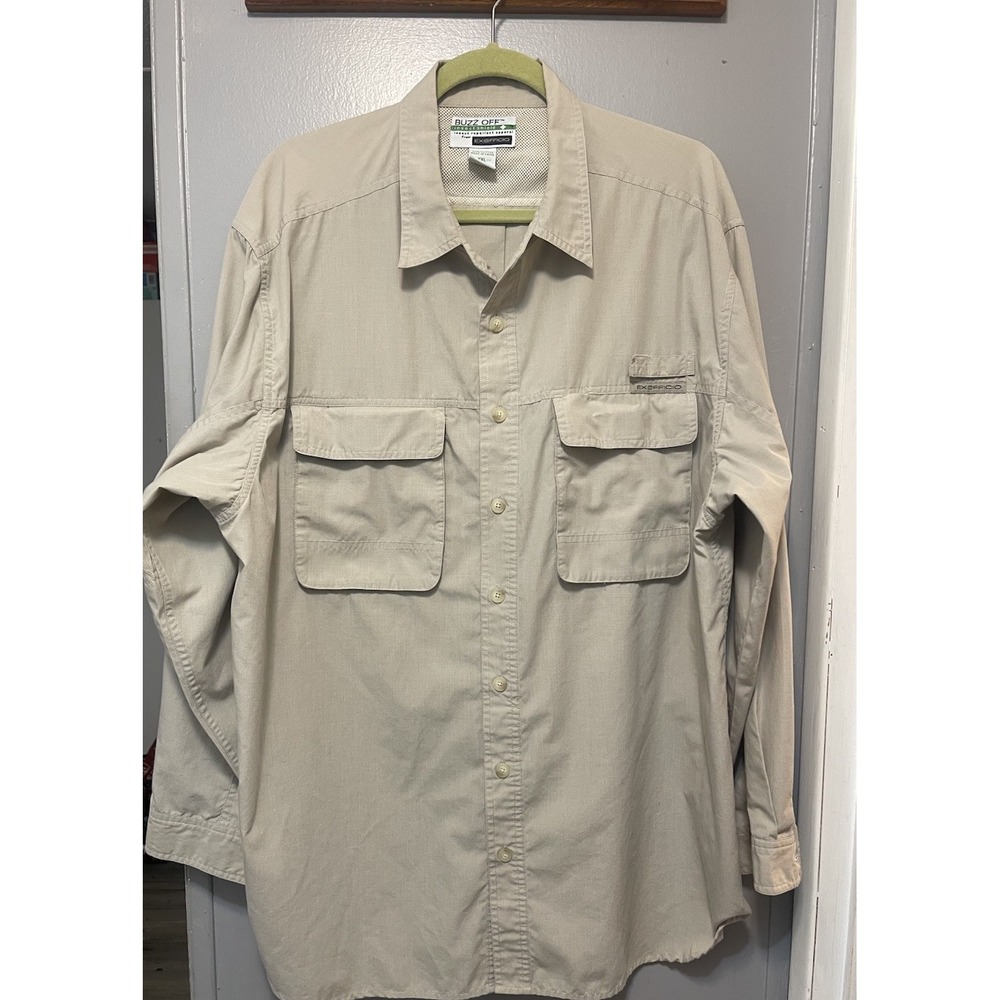 Buzz Off  Fishing Shirt, Men's 2Xl Tan Outdoor Life Hiking Fishing Boating